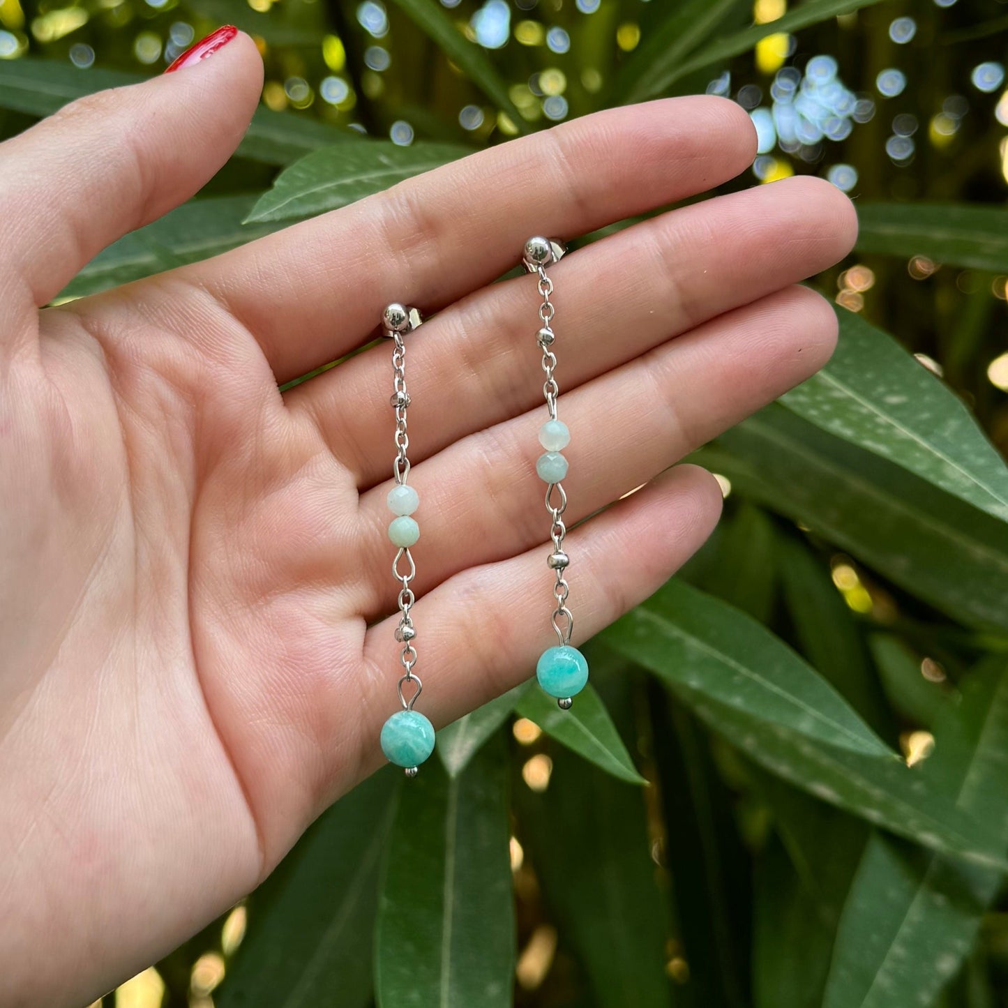 Boucles lumigrâce amazonite