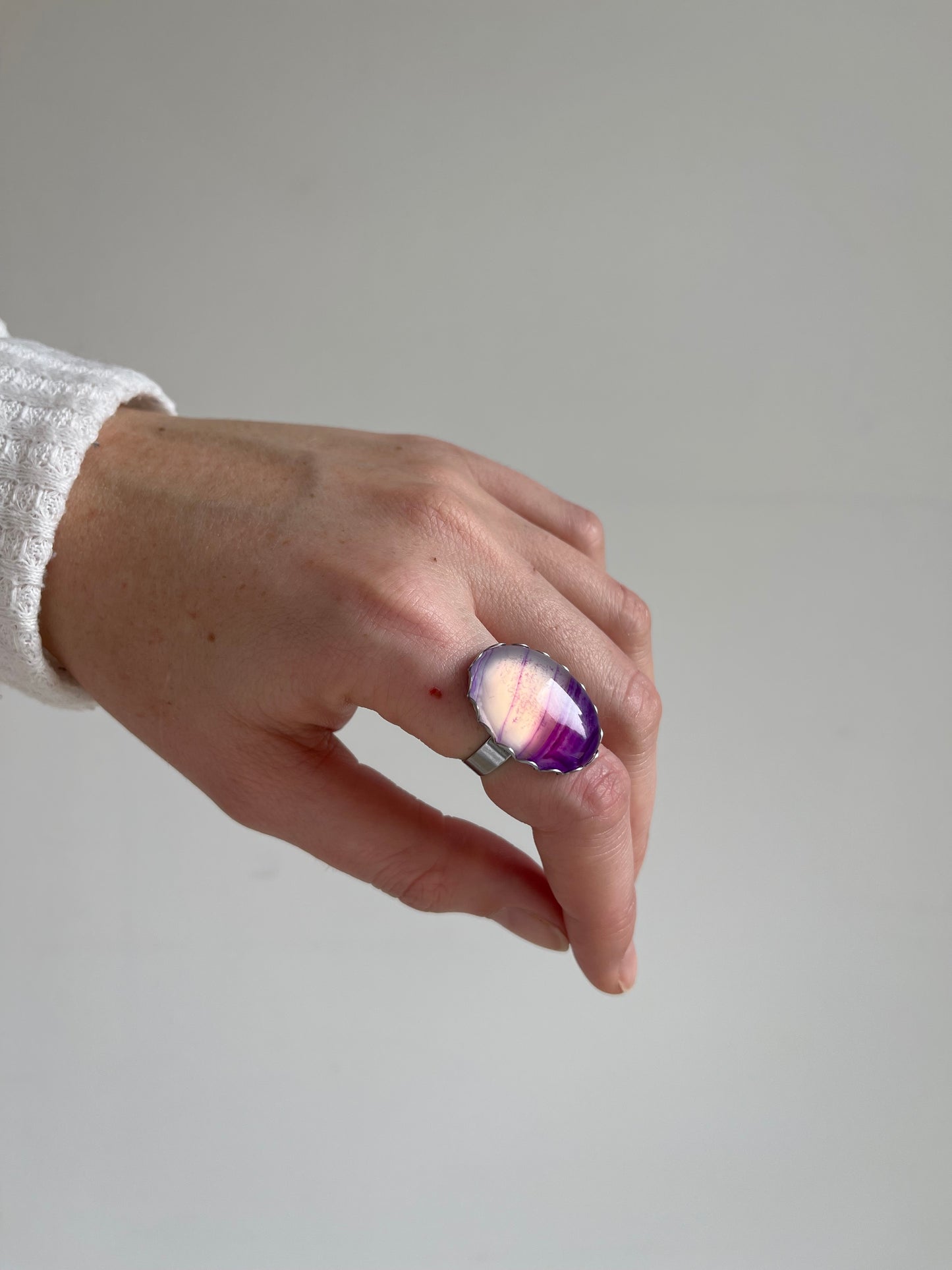 Bague Lumiéclat agate dentelle violette