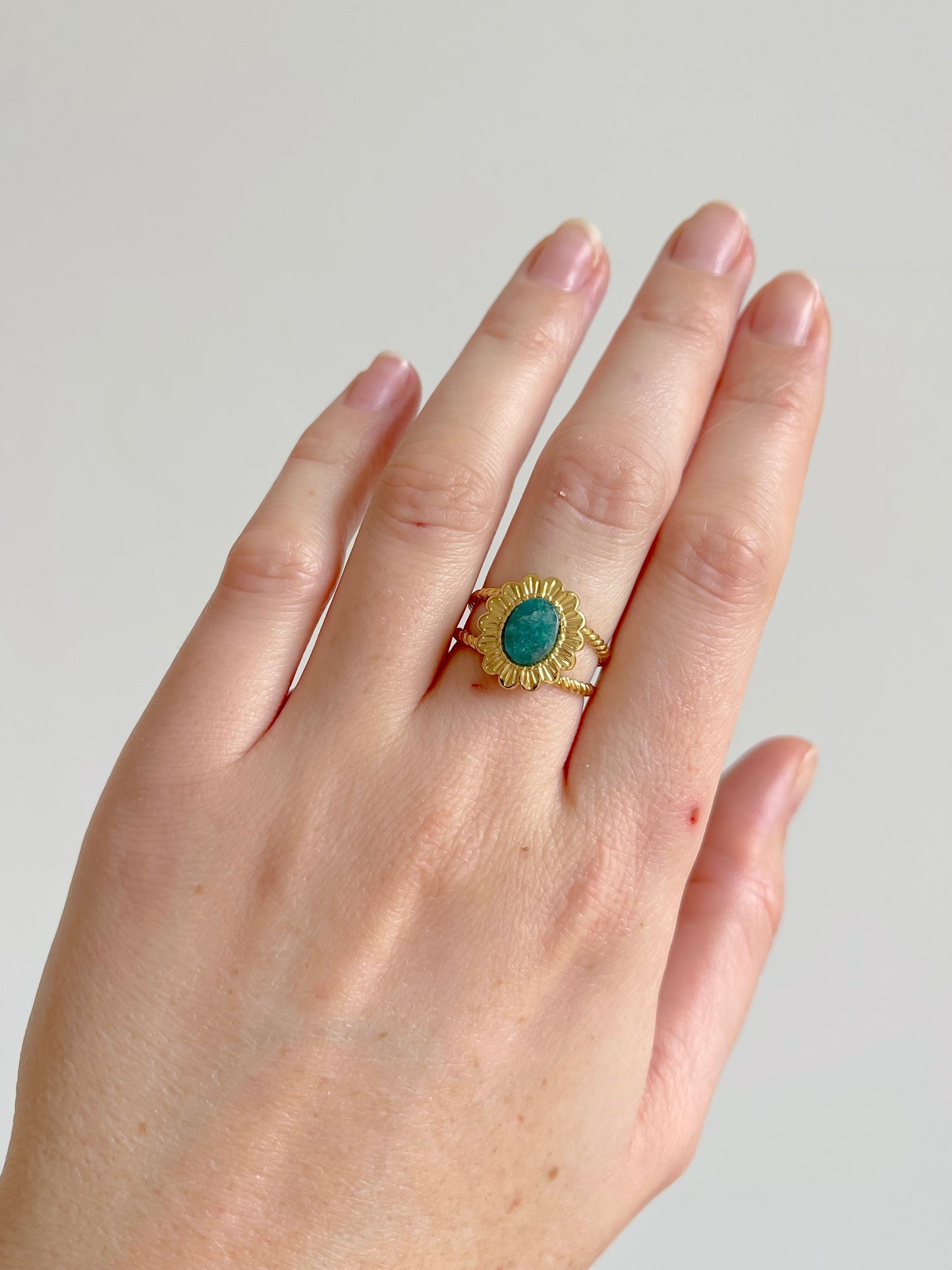 Bague Lumipétale apatite