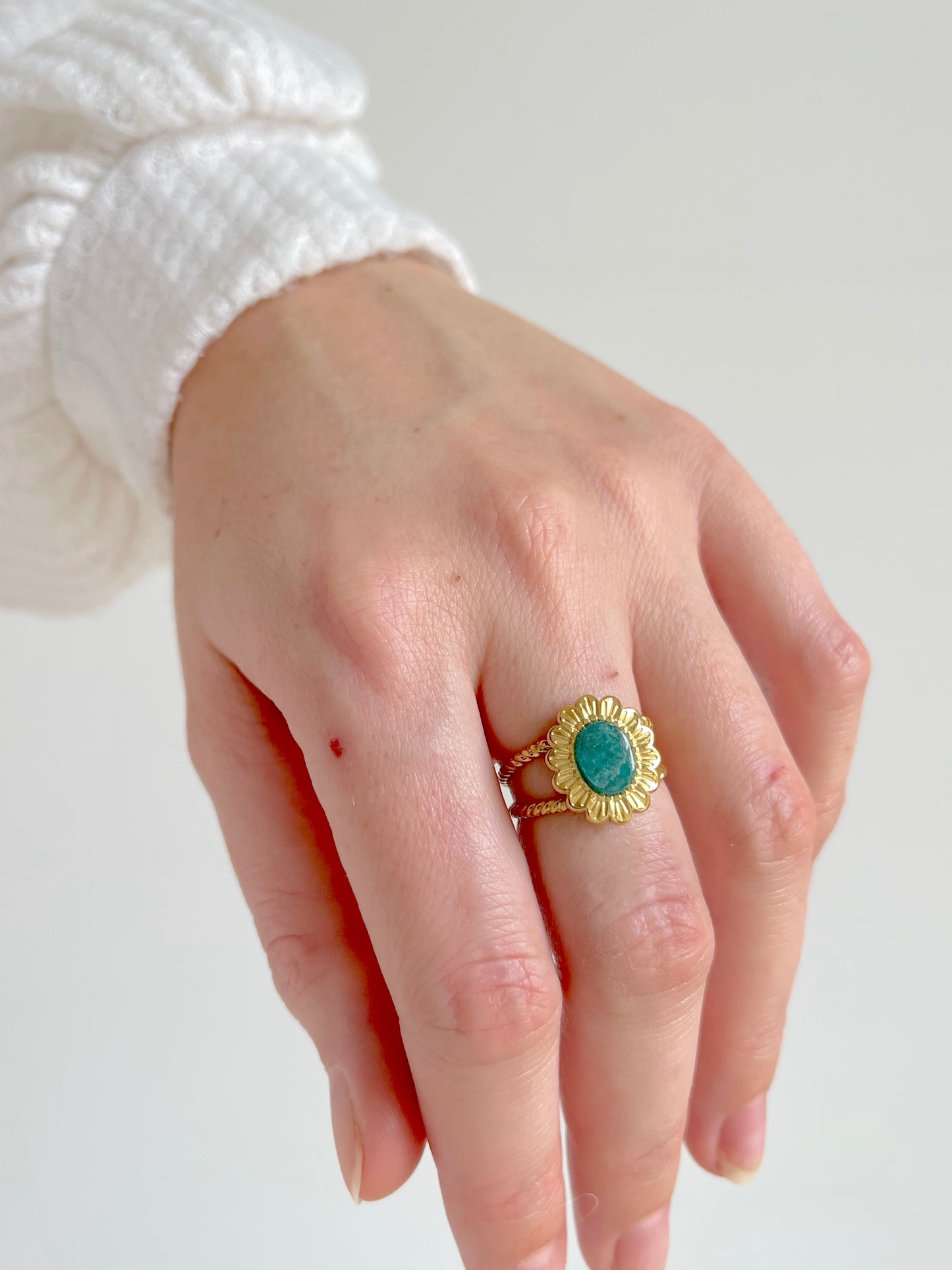 Bague Lumipétale apatite