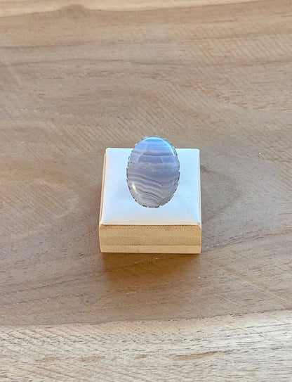 Bague Lumiéclat agate dentelle bleue