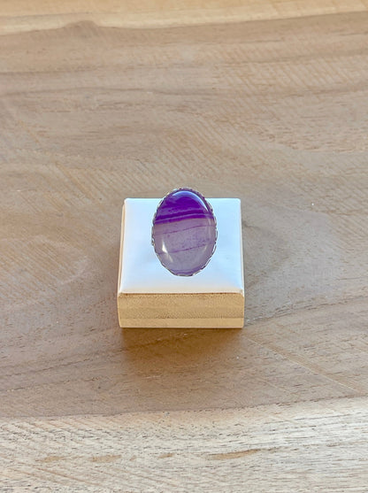 Bague Lumiéclat agate dentelle violette