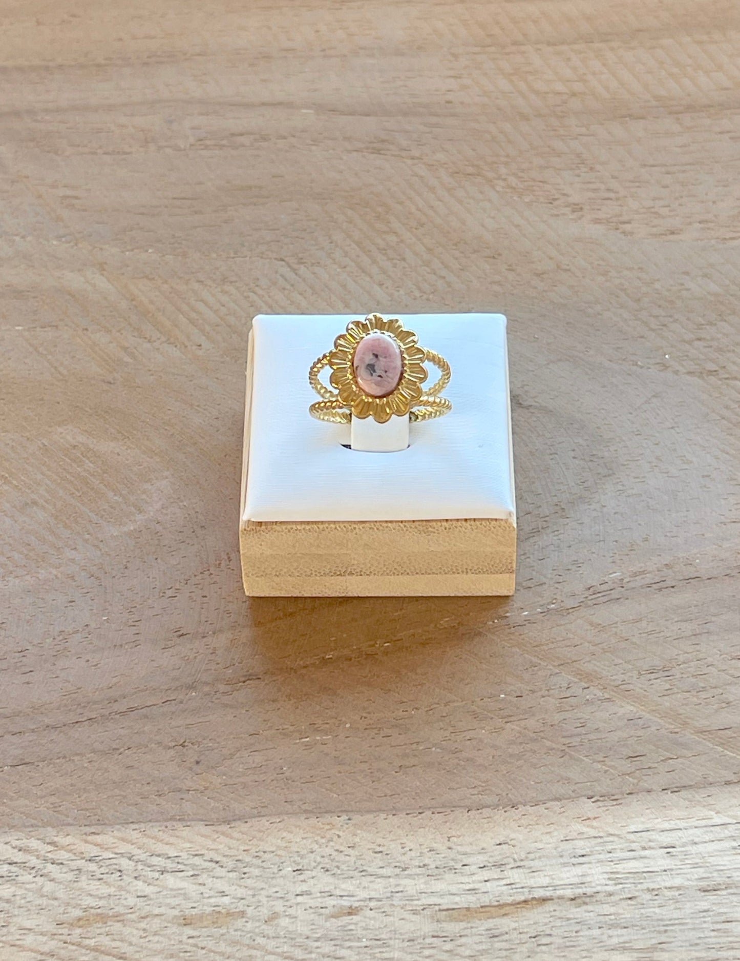 Bague Lumipétale rhodochrosite