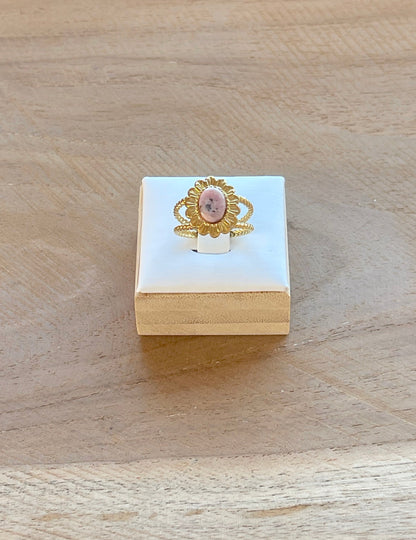 Bague Lumipétale rhodochrosite