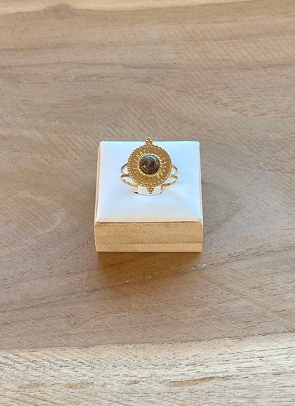 Bague Lumisoleil jaspe léopard