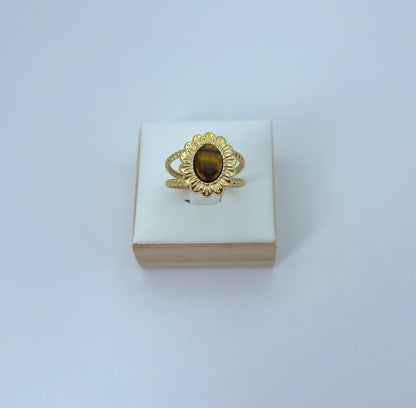 Bague Lumipétale oeil de tigre