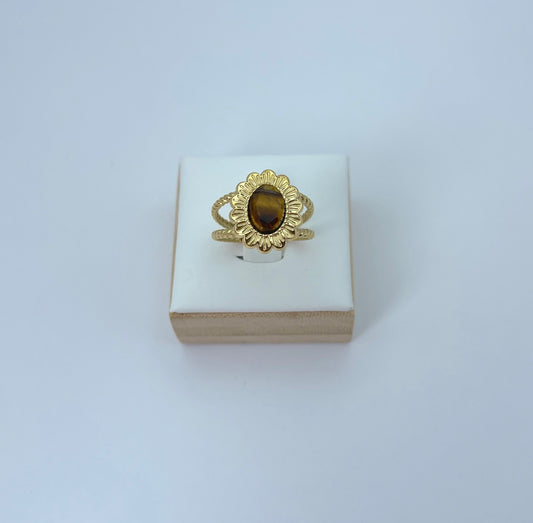 Bague Lumipétale oeil de tigre