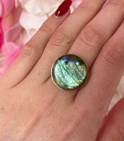 Bague Lumicéleste labradorite