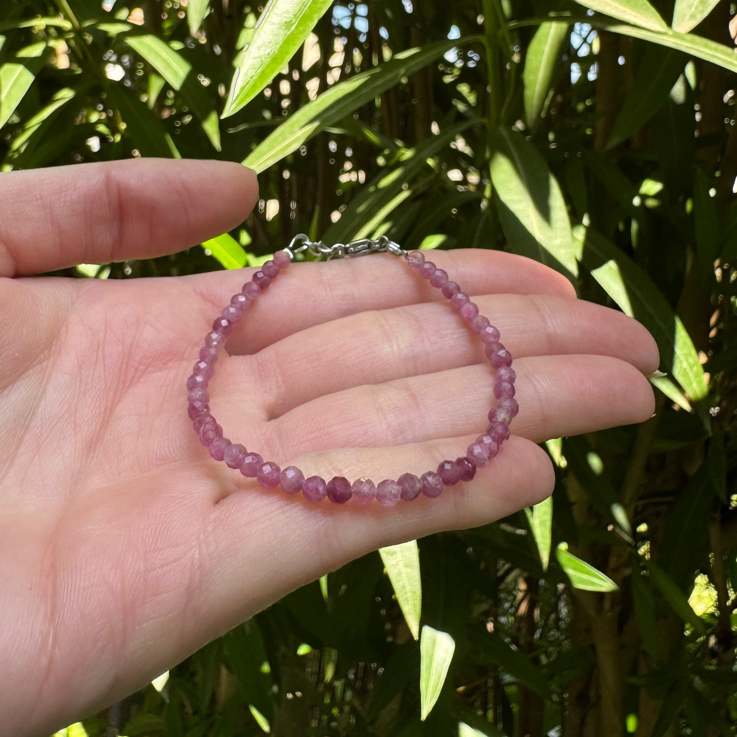 Bracelet lumitourmaline rose