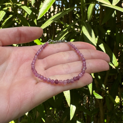 Bracelet lumitourmaline rose