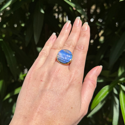 Bague Lumicéleste labradorite