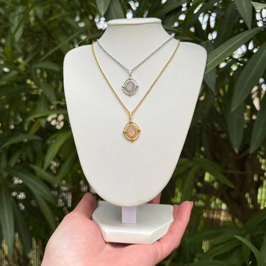 Collier lumicosmic quartz rose