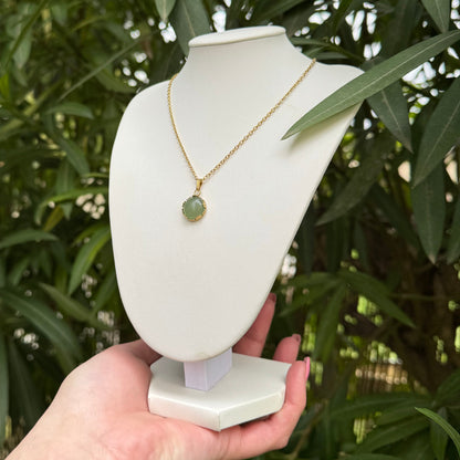 Collier lumicouronne aventurine verte