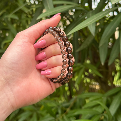 Bracelet en cristal de roche fumé