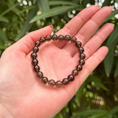 Bracelet en cristal de roche fumé