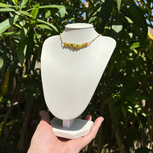 Collier lumidivine opale verte